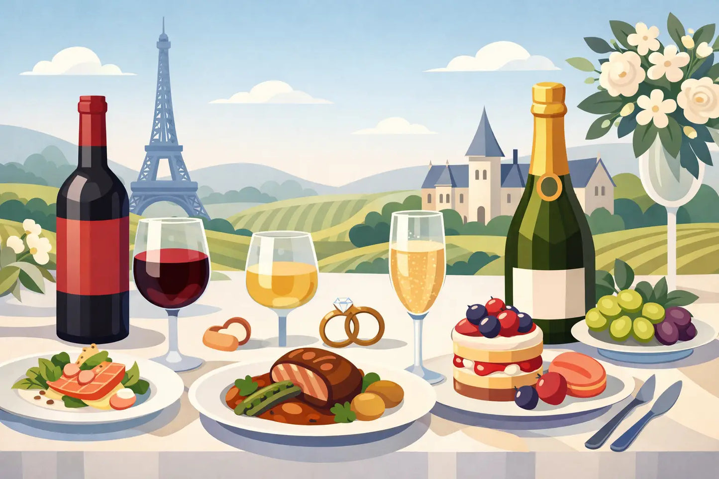 French Wedding Wines for Every Course Served