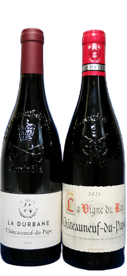 Chateauneuf Du Pape, Rouge Two Different Bottles, du Roy and Durbane