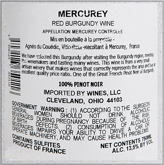 
                      
                        Mercurey Rouge, 2023 by Agnes du Couedic label
                      
                    