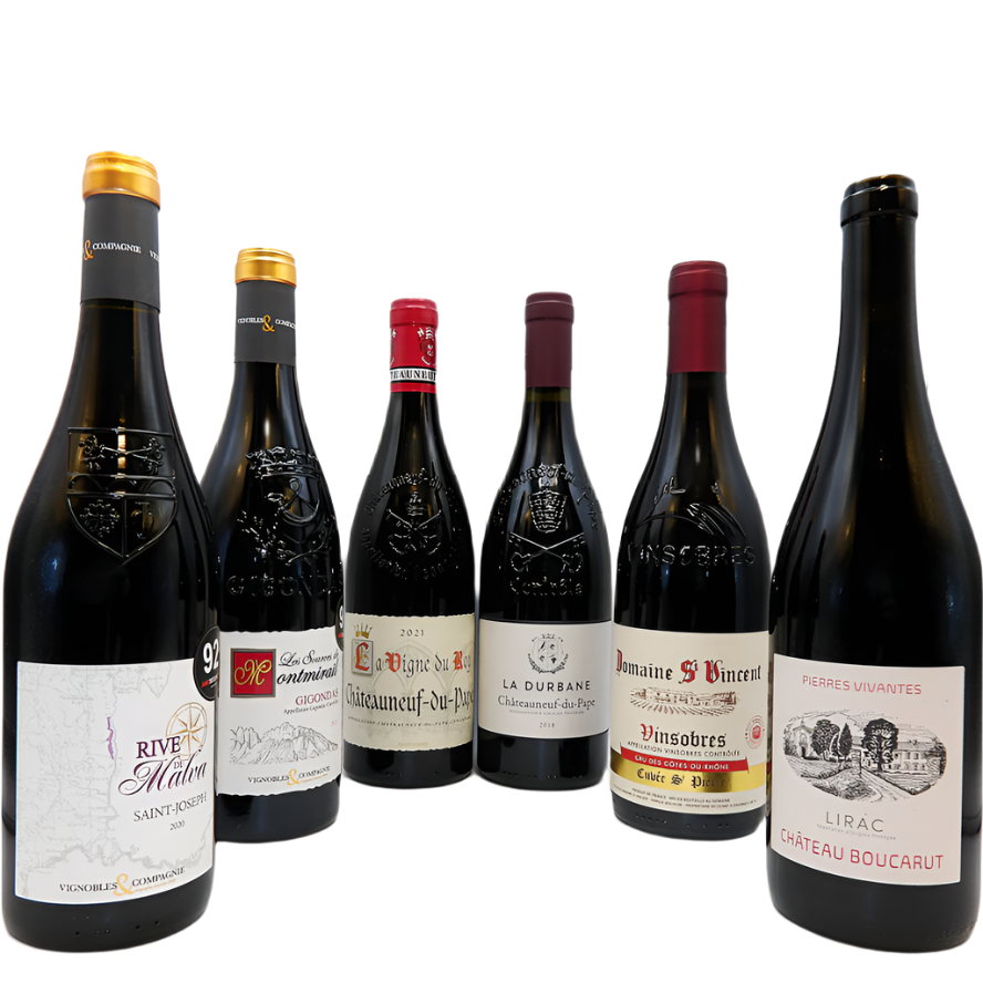 Rhone Cru Six Reds different Wines